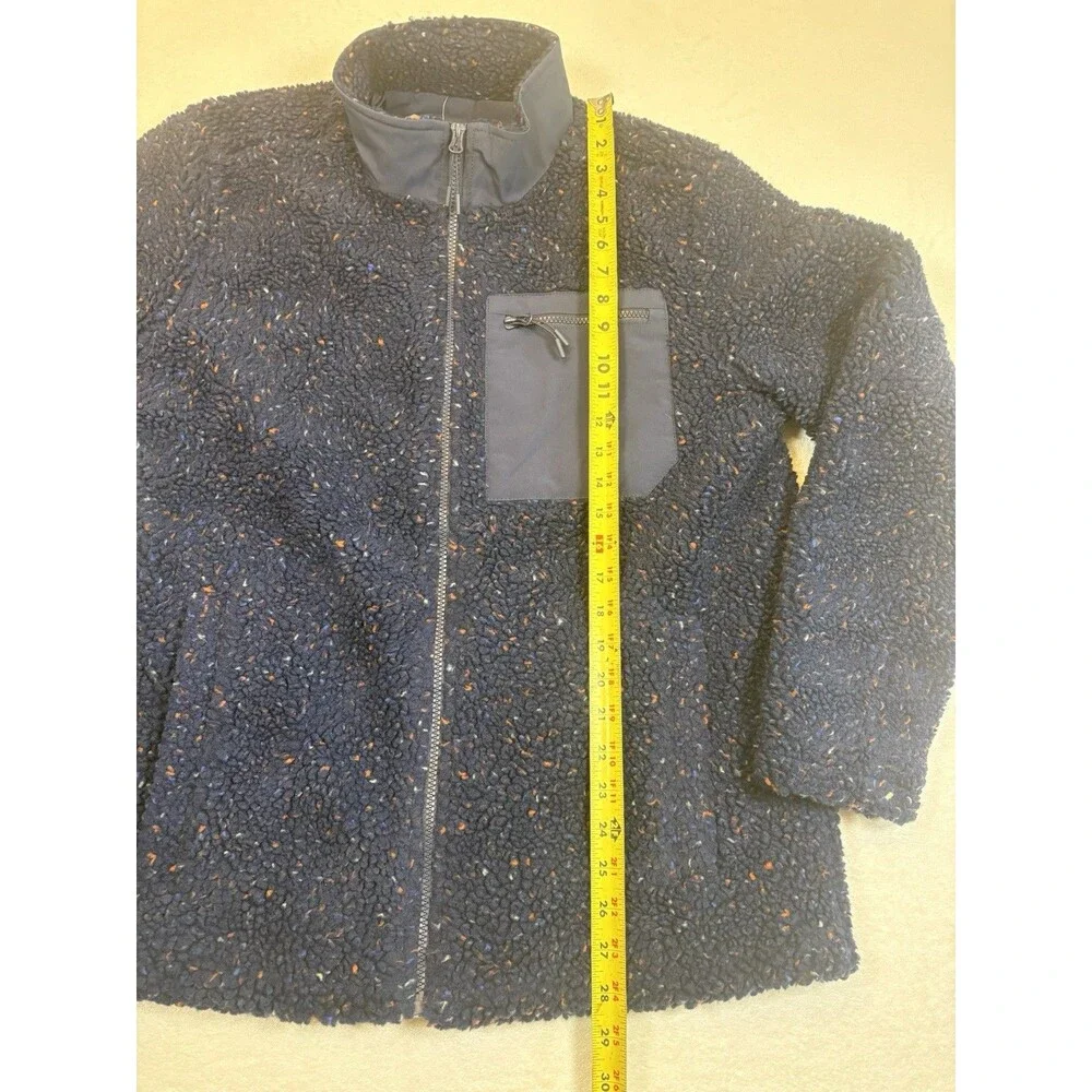 NWT Mountain and Isles Sherpa Fleece Navy Blue Jacket Mens M Lined Full Zip
